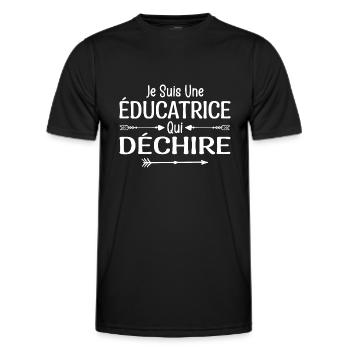Je Suis Une Éducatrice Qui Déchire - T-shirt sport Homme - noir - Devant - AI Model Male 178 dark (178cm)