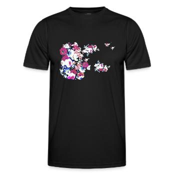 Fleurs,Fleur,Printemps,Fleurs - T-shirt sport Homme - noir - Devant - AI Model Male 178 dark (178cm)