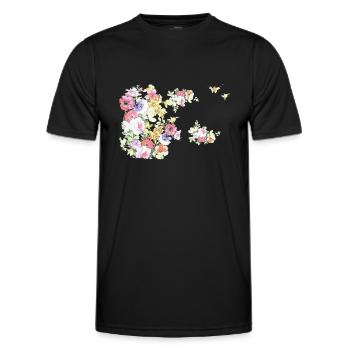 Fleurs,Fleur,Printemps,Fleurs - T-shirt sport Homme - noir - Devant - AI Model Male 178 dark (178cm)