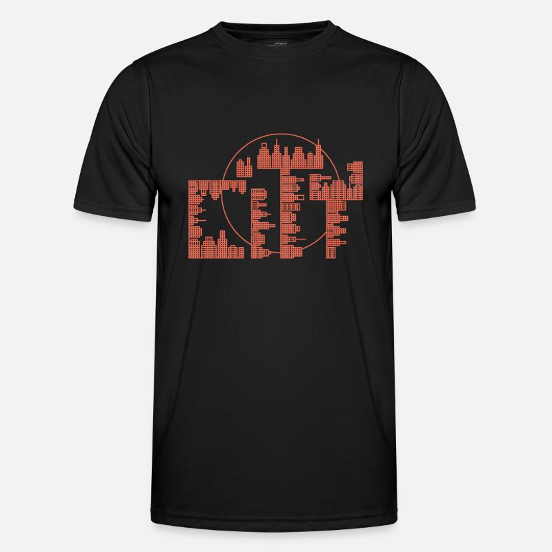 Skyline, City - Red Version - Men's Functional T-Shirt - black