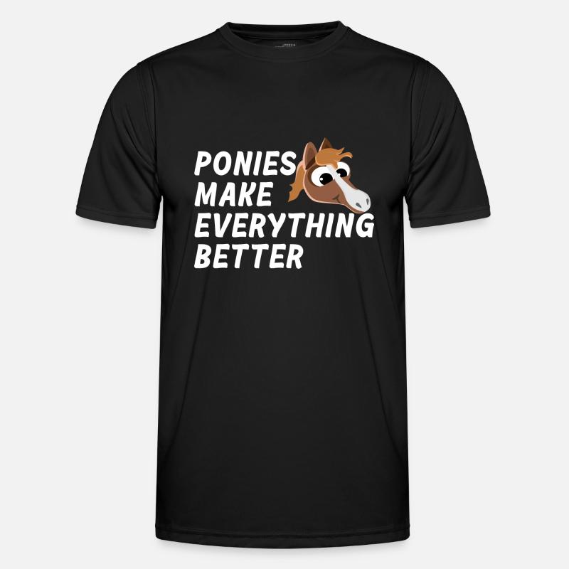 PONIES MAKE EVERYTHING BETTER PONY THERAPY - Men's Functional T-Shirt - black
