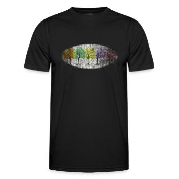 bunt winter wald winterwald - Männer Funktions-T-Shirt - Schwarz - Vorne - AI Model Male 178 dark (178cm)