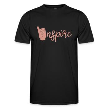 Inspire Lip Reading Sign Language Deaf ASL Teacher - Männer Funktions-T-Shirt - Schwarz - Vorne - AI Model Male 178 dark (178cm)