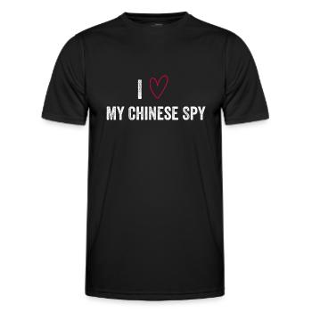 Ich liebe meinen chinesischen Spion - Männer Funktions-T-Shirt - Schwarz - Vorne - AI Model Male 178 dark (178cm)