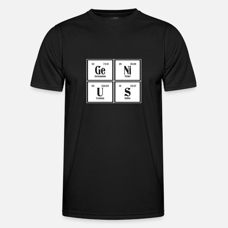 Genius | Periodensystem der Elemente - Männer Funktions-T-Shirt - Schwarz