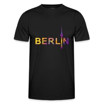 Berlin mit Fernsehturm - Männer Funktions-T-Shirt - Schwarz - Vorne - AI Model Male 178 dark (178cm)