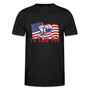 American Football Player American Football Team - Men's Functional T-Shirt - black - Front - AI Model Male 178 dark (178cm)
