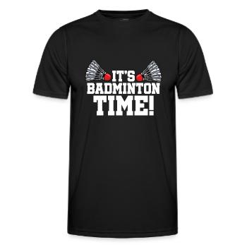 It's Badminton Time Graphic Badminton Player Shutt - Männer Funktions-T-Shirt - Schwarz - Vorne - AI Model Male 178 dark (178cm)