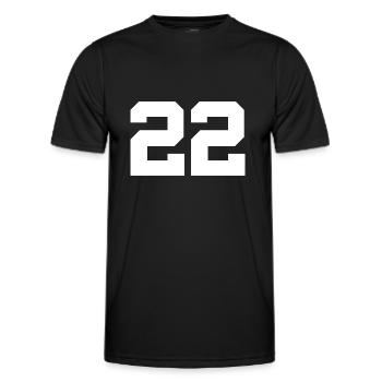 Anzahl 22 - Männer Funktions-T-Shirt - Schwarz - Vorne - AI Model Male 178 dark (178cm)