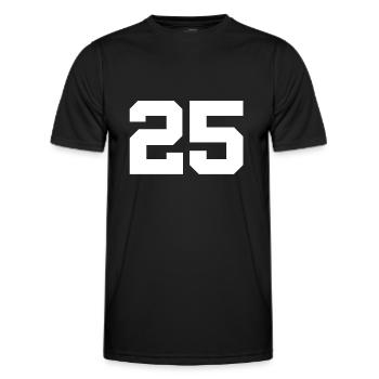 Anzahl 25 - Männer Funktions-T-Shirt - Schwarz - Vorne - AI Model Male 178 dark (178cm)