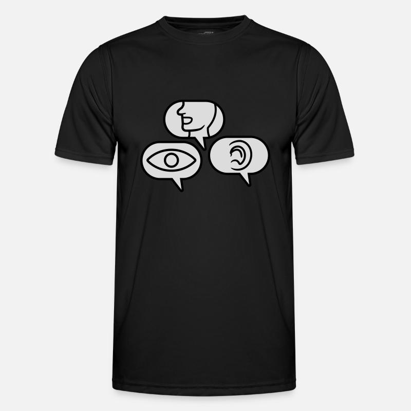 See Speak Hear Speech bubbles - Men's Functional T-Shirt - black