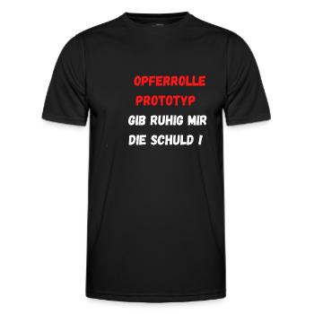 Spaß-Design für Opfer-Typen - Männer Funktions-T-Shirt - Schwarz - Vorne - AI Model Male 178 dark (178cm)