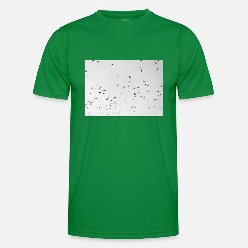 Excited crows with a cloudy sky Men's Functional T-Shirt