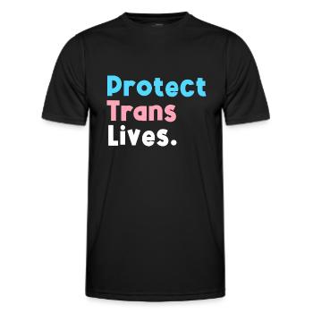 Schützen Sie das Leben von Transgendern, unterstützen Sie den LGBT-Stolz von Transgendern - Männer Funktions-T-Shirt - Schwarz - Vorne - AI Model Male 178 dark (178cm)