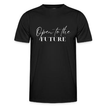 Open To The Future - Men's Functional T-Shirt - black - Front - AI Model Male 178 dark (178cm)