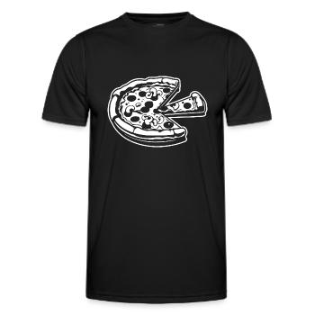 Pizza Restauration rapide Pizzeria - T-shirt sport Homme - noir - Devant - AI Model Male 178 dark (178cm)