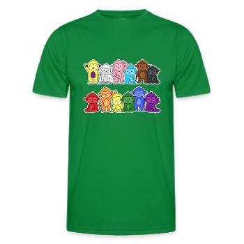 Pride Progress Flagge Affen für Gleichberechtigung - Männer Funktions-T-Shirt - Kelly Green - Vorne - AI Model Male 178 dark (178cm)