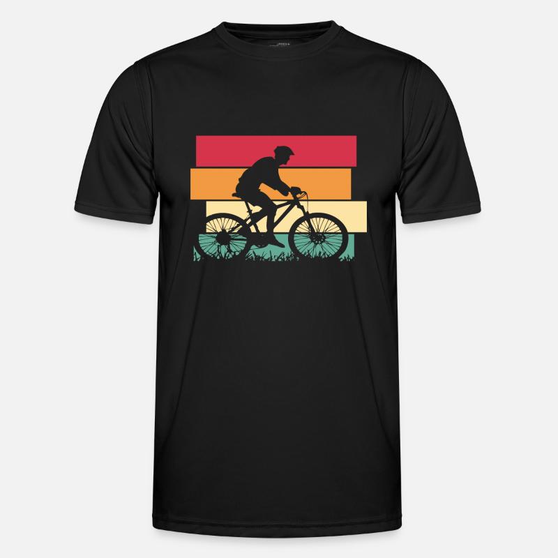Bicycle Mountain Bike Retro - Men's Functional T-Shirt - black