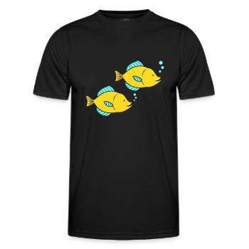 Pisces Comic - Men's Functional T-Shirt - black - Front - AI Model Male 178 dark (178cm)