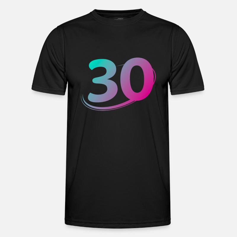 Number 30 multicolor - Men's Functional T-Shirt - black