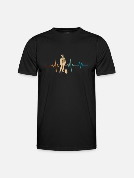 Heartbeat Retro Train Driver - Men's Functional T-Shirt - black