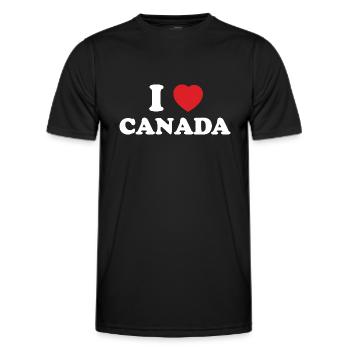 I Love (Heart) Canada - Men's Functional T-Shirt - black - Front - AI Model Male 178 dark (178cm)