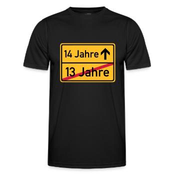 ortsschild_13__jahre__f3 - Männer Funktions-T-Shirt - Schwarz - Vorne - AI Model Male 178 dark (178cm)