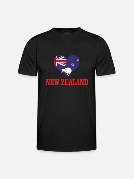 New Zealand - Männer Funktions-T-Shirt - Schwarz
