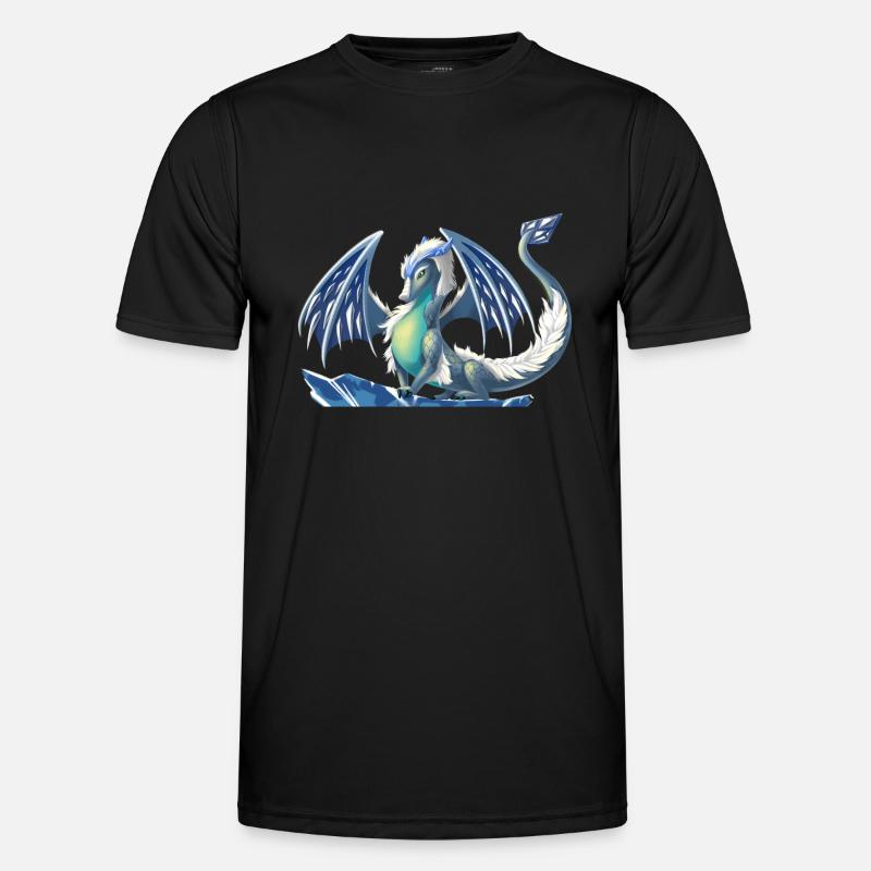 Magischer Eis Drache - Drachen der Elemente - Männer Funktions-T-Shirt - Schwarz