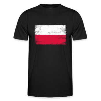 Polen Flagge polnische Fahne für Patrioten - Männer Funktions-T-Shirt - Schwarz - Vorne - AI Model Male 178 dark (178cm)