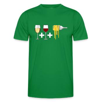 Vin rouge et Vin blanc et Pâtes - T-shirt sport Homme - vert - Devant - AI Model Male 178 dark (178cm)