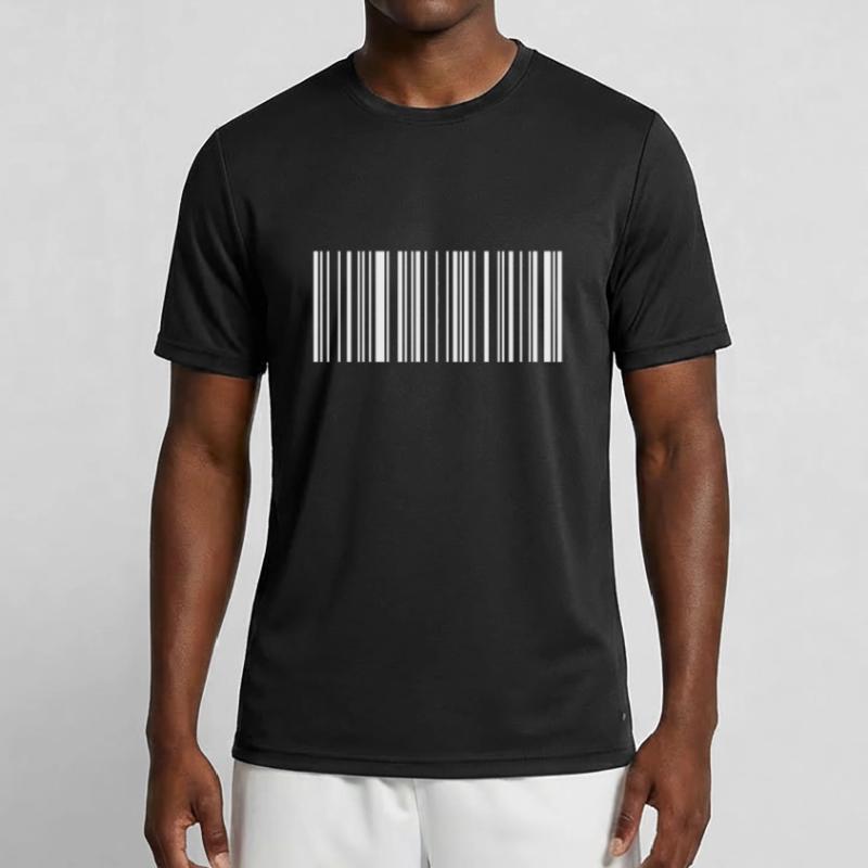 Frieden Barcode Friedenszeichen Strichcode Symbol Männer Funktions-T-Shirt