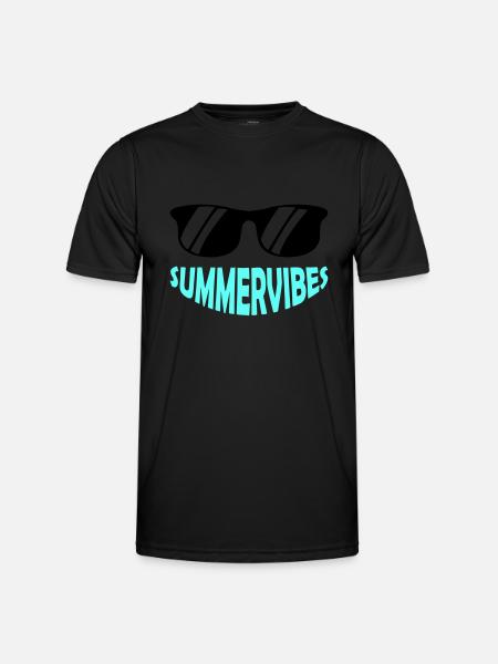 Summervibes Sonnenbrille - Männer Funktions-T-Shirt - Schwarz