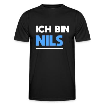 Nils Name Spruch für stolze Nils - Männer Funktions-T-Shirt - Schwarz - Vorne - AI Model Male 178 dark (178cm)