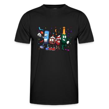 Neujahrs-Charaktere - Männer Funktions-T-Shirt - Schwarz - Vorne - AI Model Male 178 dark (178cm)