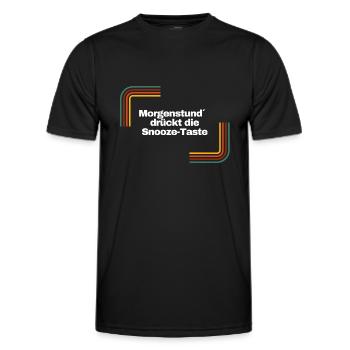 Morgenstund´ drückt die Snooze Taste | Shirt - Männer Funktions-T-Shirt - Schwarz - Vorne - AI Model Male 178 dark (178cm)