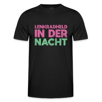 Lenkradheld In Der Nacht - Männer Funktions-T-Shirt - Schwarz - Vorne - AI Model Male 178 dark (178cm)