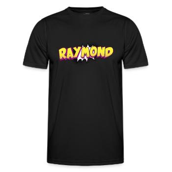 Raymond Benutzerdefinierter Name Comic-Buch-Stil Pop-Art, - Männer Funktions-T-Shirt - Schwarz - Vorne - AI Model Male 178 dark (178cm)