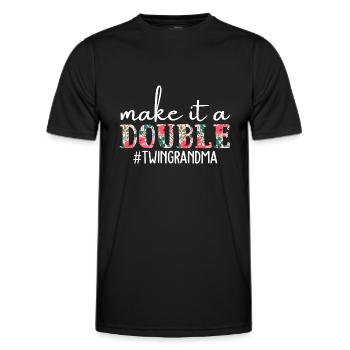 Make It A Double Twin Grandma Of Twins Grandmother - Männer Funktions-T-Shirt - Schwarz - Vorne - AI Model Male 178 dark (178cm)