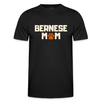 Bernese MomGifts. Bernese Mountain Dog - Men's Functional T-Shirt - black - Front - AI Model Male 178 dark (178cm)