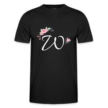 Buchstabe w Blumen - Männer Funktions-T-Shirt - Schwarz - Vorne - AI Model Male 178 dark (178cm)