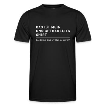 Unsichtbar das ist lustige Sprüche nerd Humor - Männer Funktions-T-Shirt - Schwarz - Vorne - AI Model Male 178 dark (178cm)