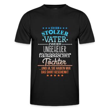 Ungeheuer fantastische 2 Töchter - Vater - Männer Funktions-T-Shirt - Schwarz - Vorne - AI Model Male 178 dark (178cm)