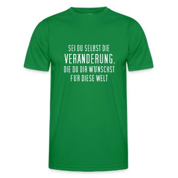 Sei du selbst die Veränderung, die du dir ... - Männer Funktions-T-Shirt - Kelly Green - Vorne - AI Model Male 178 dark (178cm)