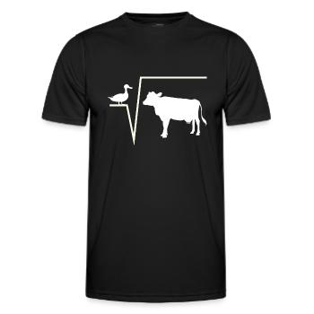 n-te Wurzel von Q - Ente Wurzel von Kuh Mathe Witz - Männer Funktions-T-Shirt - Schwarz - Vorne - AI Model Male 178 dark (178cm)