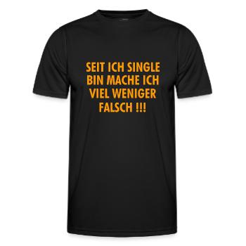 Seit ich Single bin mache ich viel weniger falsch - Männer Funktions-T-Shirt - Schwarz - Vorne - AI Model Male 178 dark (178cm)