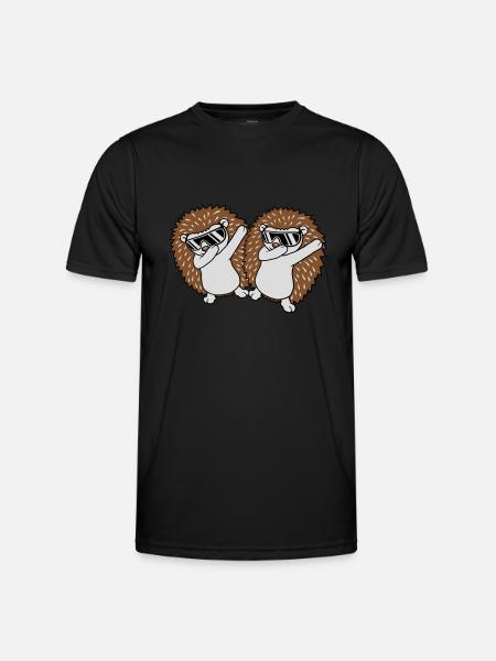 2 dabbing hedgehog friends - Men's Functional T-Shirt - black