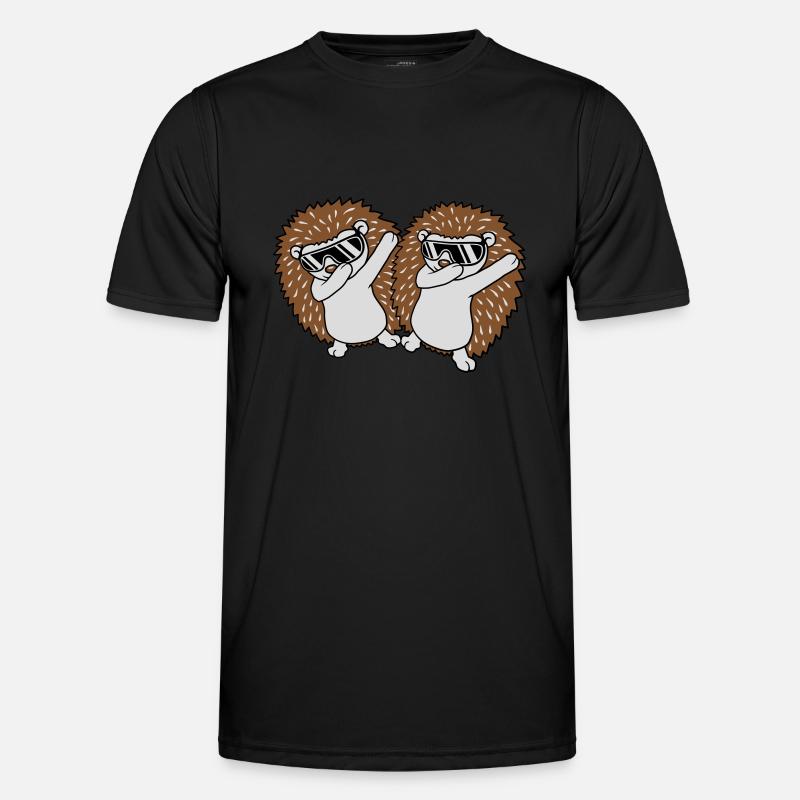 2 dabbing Igel Freunde - Männer Funktions-T-Shirt - Schwarz