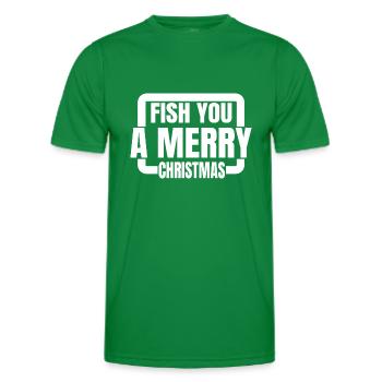 Dinosaur Fun Bahamas Dino Bike Moon Bass Fishing - Men's Functional T-Shirt - kelly green - Front - AI Model Male 178 dark (178cm)