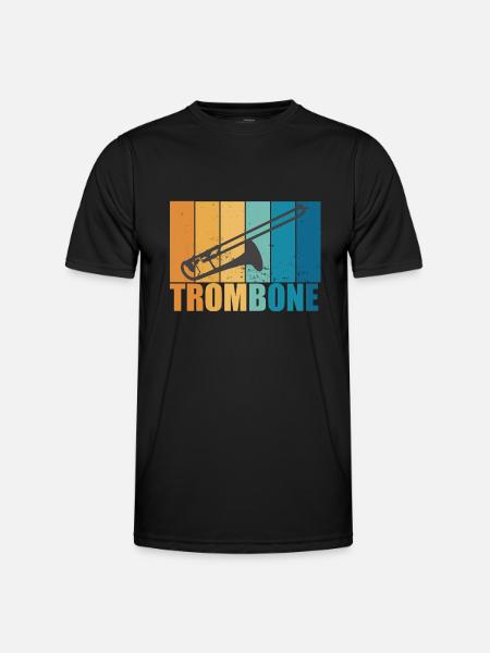 Trombone Vintage Musician Instrument Gift - Men's Functional T-Shirt - black